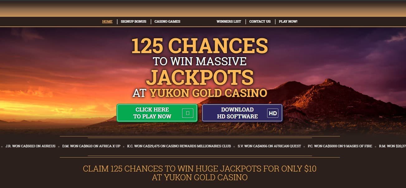 Yukon Gold Casino Bonus