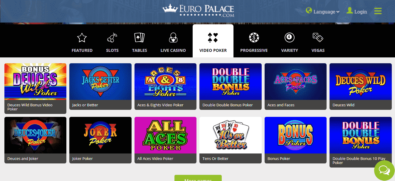 Euro Palace Casino Games