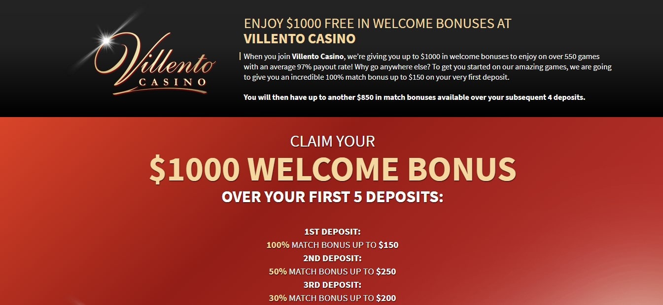 Villento Casino Welcome Bonus