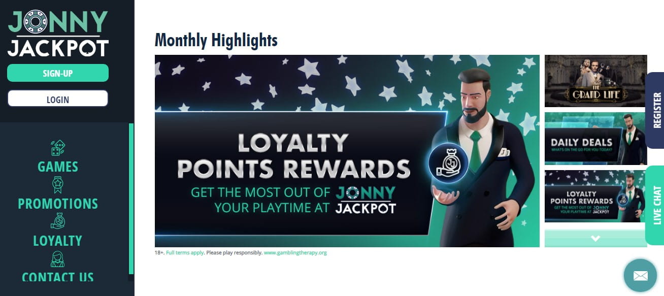 Jonny Jackpot Casino Loyalty