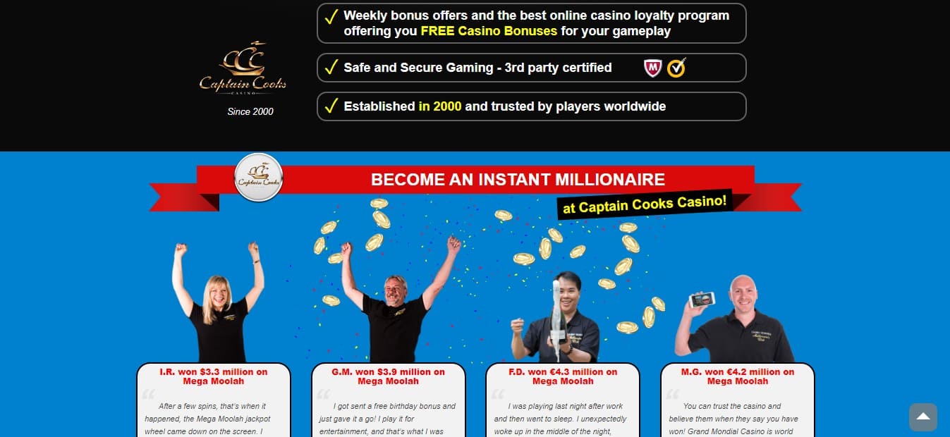 Captain Cooks Casino Win